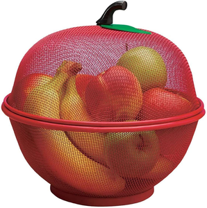 Modern Iron Wire Eco-Friendly Fruit <b>Basket</b> Bowl with Lid for Kitchen & Dining Table Storage Organizer <b>Stand</b> - Product Image 1