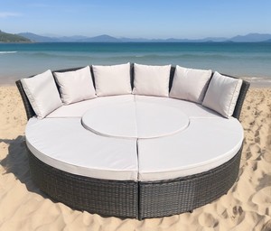 Vietnam Supplier High Quality Modern Outdoor Round <b>Rattan</b> <b>Sofa</b> Set with Steel Frame for Garden Furniture Contemporary Design - Product Image 2