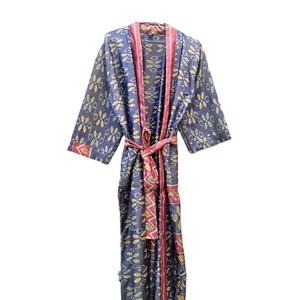 Maxi vestido indio hecho a mano Vintage seda Saree Floral Kimono multicolor Up-cycled ropa de dormir vestido elástico verano térmico - Product Image 1