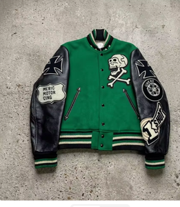 High-quality Custom 140 Grams Casual PU Leather Puffer Jacket Breathable Personalized Embroidered <b>Patch</b> Unisex Stand-up Autumn - Product Image 1
