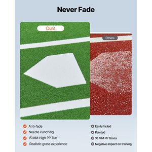Tappetino da Allenamento per Baseball e Softball 12x6 ft, Attrezzatura per Pratica di Battuta, Tappeto per Home Plate, Materassino per Allenamento Domestico - Product Image 3