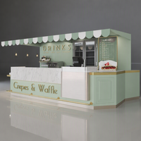 Adapté aux besoins du client De Kiosque À Gaufres Crêpes Stalle Boisson Botte Pour Kiosque de Nourriture De Center Commercial de Conception