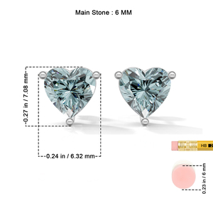 Heerani Jewels London <b>Blue</b> <b>Topaz</b> 925 Sterling Silver Heart Shape IGI Certified Trendy Stud Vermeil Unisex All Religion <b>Earrings</b> - Product Image 6