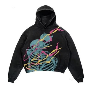Sweat-shirt à capuche personnalisé avec logo FNJIA, design en coton Dragon et Phénix, broderie, style streetwear oversize, sweat-shirts pour hommes - Product Image 2