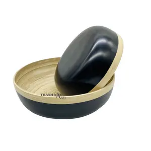 Ensaladeras de bambú hiladas hechas a mano de alta calidad Precio bajo desechable en Vietnam 2023 - Product Image 1