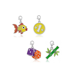 Amuletos de metal esmaltado personalizados para pedidos al por mayor, amuletos de la suerte 2026 con cierres de langosta - Product Image 2