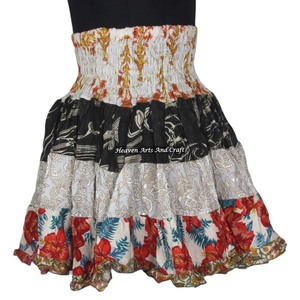 New Designer And Stylish Sari Cotton Mini Patch Work <b>Skirt</b> Boho Style Women Cotton Patch Work 20 Inch Boho Stylish Multi Color - Product Image 6