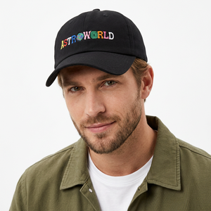 หมวกเบสบอลปักลาย Astroworld แบบยูนิเซ็กส์ 6 แผง ผ้าฝ้าย ปรับขนาดได้ สไตล์สตรีท หมวกทรงแด๊ด - Product Image 2
