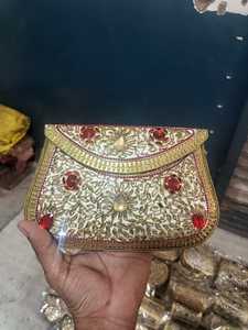 Pochette de luxe en mosaïque Kundan pour femme, faite à la main, pour mariage, soirée, mariée, sac à main traditionnel ethnique, mode - Product Image 1