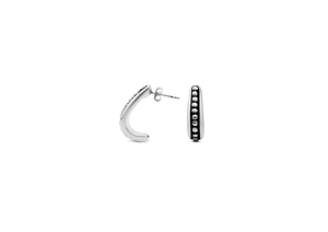 Boucles d'oreilles pendantes en forme de C avec chaîne cubaine - Product Image 1