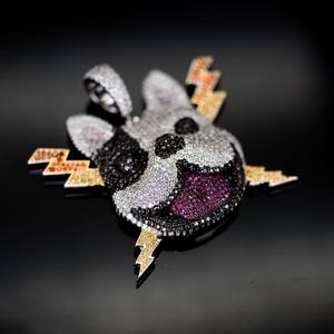Colgante de Animal Colorido con Moissanita, Joyería Chapada en Rodio, Plata 925, Corte Brillante, Unisex, Estilo Hindú Hiphop, Uso Diario - Product Image 1