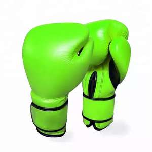 Gants de boxe en cuir véritable avec sangle de poignet à boucle, logo personnalisé, doublure en tissu parachute coréen, entraînement professionnel, moule 12 mm - Product Image 1