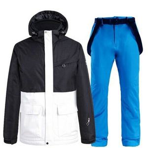Traje de esquí cortavientos impermeable de buena calidad, chaqueta de esquí térmica para exteriores de invierno, pantalones de esquí con cremallera térmica estampados - Product Image 3
