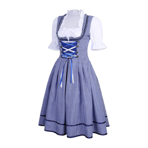 Robe Dirndl décontractée personnalisée, imprimée, lavable et respirante pour femme, broderie allemande Oktoberfest, unie, longueur genou, demi-manches - Product Image 6
