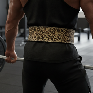 Leopard Print Leather Weightlifting Belts Adjustable Buckle Closure Breathable Unisex for Strength <b>Training</b> and <b>Weight</b> Lifting - Product Image 4