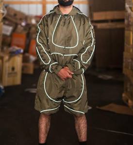 Conjunto Deportivo de 2 Piezas para Hombre, con Logotipo Personalizado, de Nailon, para Gimnasio y Running, con Ribete Blanco, Secado Rápido, Chaqueta Cortavientos Negra, Chándal de Invierno Estampado - Product Image 3