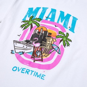 Miami TEE Camiseta con cuello redondo para hombre Camisetas de fibra de bambú True To Size Screen Print Camiseta personalizada para hombre - Product Image 3