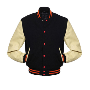 Vintage 80s Letterman Charm Varsity <b>Jacket</b> Wool with <b>Leather</b> Sleeves Patchwork Streetwear College Outfits Canvas Fabric - Product Image 2
