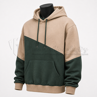 Hoodie Pullover Blok Warna Kustom Oversized Streetwear Sweatshirt Unisex Hoodie Kasual Produsen Pakaian OEM ODM