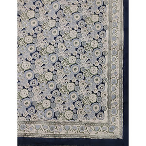 Sábana Plana de Algodón con Estampado a Mano en Bloque, Doble, Negra, 200 Hilos, Diseño Geométrico, Transpirable, para Hogar, Hotel y Uso Elegante - Product Image 2