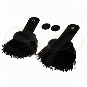 Premium Custom <b>Black</b> Bullion Fringe Epaulettes Shoulder <b>Boards</b> for Duty Uniform & Personal Defense Equipment - Product Image 1