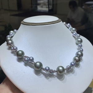 Collier de perles blanches australiennes de la série blanche, 925 argent pur 99,9%, nouveau, 13-14 mm, sans défaut, chaîne en diamant, 100% naturel, printemps/été - Product Image 4