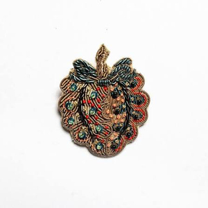Embroidered Rose <b>Flower</b> Patch Pin on Badge Beaded <b>Applique</b> for Garment & Hats Vintage Style Safety Pin Application Fabric Patch - Product Image 5