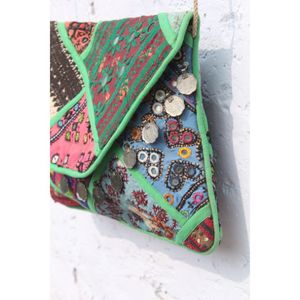 High Quality Hand Embroidery Banjara Handbags Casual Fashion Open Closure <b>Chains</b> Patchwork <b>Mirror</b> Work Clutch Purse - Product Image 3