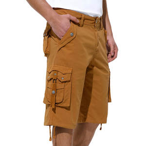 Pantalones Cortos Cargo para Hombre en Color Amarillo Marrón, Bolsillos Grandes, Largo hasta la Rodilla, Cierre con Botones, Color Personalizable, Servicio OEM - Product Image 4