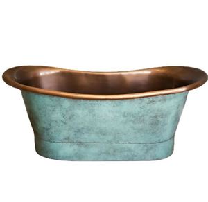 Blue Green Patina Exterior Finish Free Standing whirlpool luxury <b>bath</b> tub copper cgeap - Product Image 4