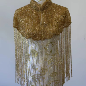 Handmade Luxury Crystal Glass Beaded Dance <b>Skirt</b> with 3D Fringe Tassel Decorative Sew-on Rhinestones and Lace Trim for Garments - Product Image 1