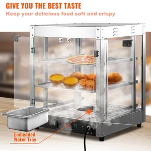 Scaldavivande Commerciale a 3 Livelli 800W con Riscaldamento 3D, Illuminazione a 3 Colori e Ventola Inferiore per Mantenere Caldi Pasticcini e Pizza sul Bancone - Product Image 3