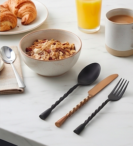 Twisted Handle Cutlery Set Elegant <b>Knife</b> <b>Fork</b> Spoon Flatware Perfect For Home Dining Restaurants Hotels <b>And</b> Events - Product Image 4