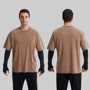 Camiseta Vintage con Lavado Ácido para Hombre, Estilo Oversize, Streetwear, Algodón Grueso, Logotipo Personalizado, Camiseta Lavada, Fabricación OEM, Venta al Por Mayor - Product Image 4