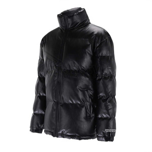 Blouson matelassé en toile noir uni à capuche et fermeture éclair intégrale, coupe ajustée pour homme, service OEM, décontracté, séchage rapide, imperméable, pour l'extérieur, collection printemps - Product Image 5