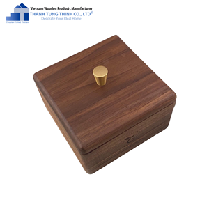 Thanh Tung Thinh Wooden Rectangular Storage <b>Box</b> With Lid Minimalist Design For Living Room Dust Proof - Product Image 5