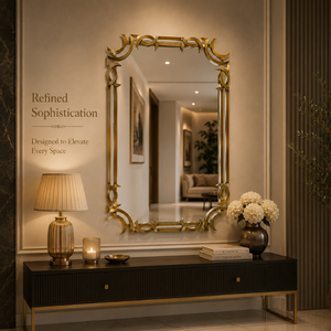 Luxury Geometric Gold Wall <b>Mirror</b> Modern Decorative <b>Rectangular</b> Accent <b>Mirror</b> Elegant Metal Frame Vanity <b>Mirror</b> for Living Room - Product Image 5