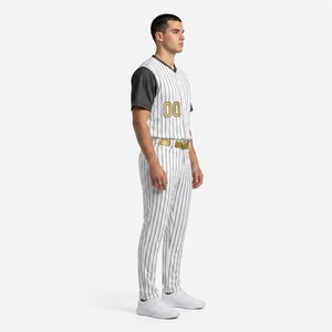 Ensemble de maillots de baseball unisexe, motif 3D, col en V, manches courtes, séchage rapide, respirant, polyester, logo personnalisé, toutes saisons, adulte, taille standard - Product Image 6