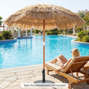 Set di 2 Ombrelloni da Spiaggia in Paglia da 1,8 m con Pulsante di Inclinazione e Borsa per il Trasporto - Product Image 1