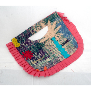 Sac de plage Kantha en coton matelassé fait main avec patchwork multi-motifs, magnifique pochette ouverte pour femme, idéal pour les courses estivales - Product Image 4