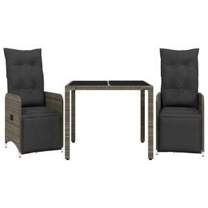 ชุดโต๊ะบิสโทรหวายเทียมสีเทากลางพร้อมผ้าคลุมถอดได้ ชุดเฟอร์นิเจอร์สำหรับสวน - Product Image 2