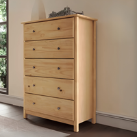 Moderner 5-Schubladen Massivholz-Eichen-Kommodenschrank mit Umweltfreundlichem Design und Langlebiger Konstruktion für Schlafzimmermöbel