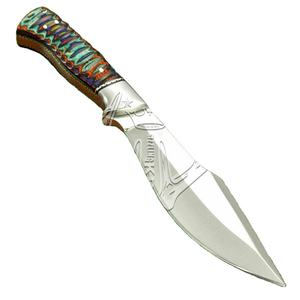 Handmade D2 Steel Fixed Blade Skinning Knife Beautiful Hunting Camping Leather Sheath Exotic <b>Wood</b> Handle Gift for Him OEM - Product Image 5