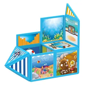 61/67pcs Magnetic Toys Magnet Block Set Graphic Design ABS And Paper Material Magnetic Tiles