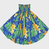 Vestido Festivo Polinesio para Mujer, Estampado Floral, Bordado, Transpirable, Ligero, 100% Algodón, Cintura Natural, Diseño de Bajo Ancho y Fluido