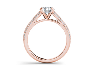 Anillo de Oro de 14K con Diamante Cultivado en Laboratorio de Corte Redondo de 1 Quilate, Textura Milgrain, Certificado IGI, Color E, Claridad VS1, para Boda, Compromiso o Aniversario - Product Image 6