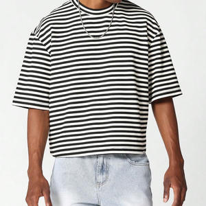 Camisetas de hombre personalizadas, estilo vintage, corte holgado, 220g, 240gsm, 280gsm, 320gsm, hombros caídos, elegantes, con rayas, 100% algodón, ajuste holgado. - Product Image 1