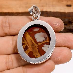 Colgante ovalado de plata con jaspe Noreena, plata de ley 925, joyería bohemia hecha a mano, regalo para mujeres y niñas - Product Image 3