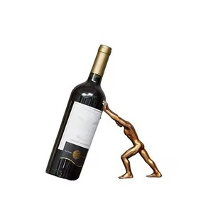 Modern Gold Metal Wine Rack Geometric Countertop Wine Bottle Holder Minimalist <b>Tabletop</b> Wine <b>Storage</b> Stand Home Bar Decor - Product Image 3