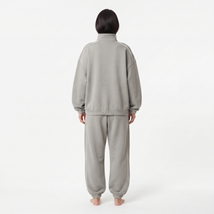 Ensemble de survêtement en molleton uni pour femme, veste zippée intégrale et pantalon - Product Image 6